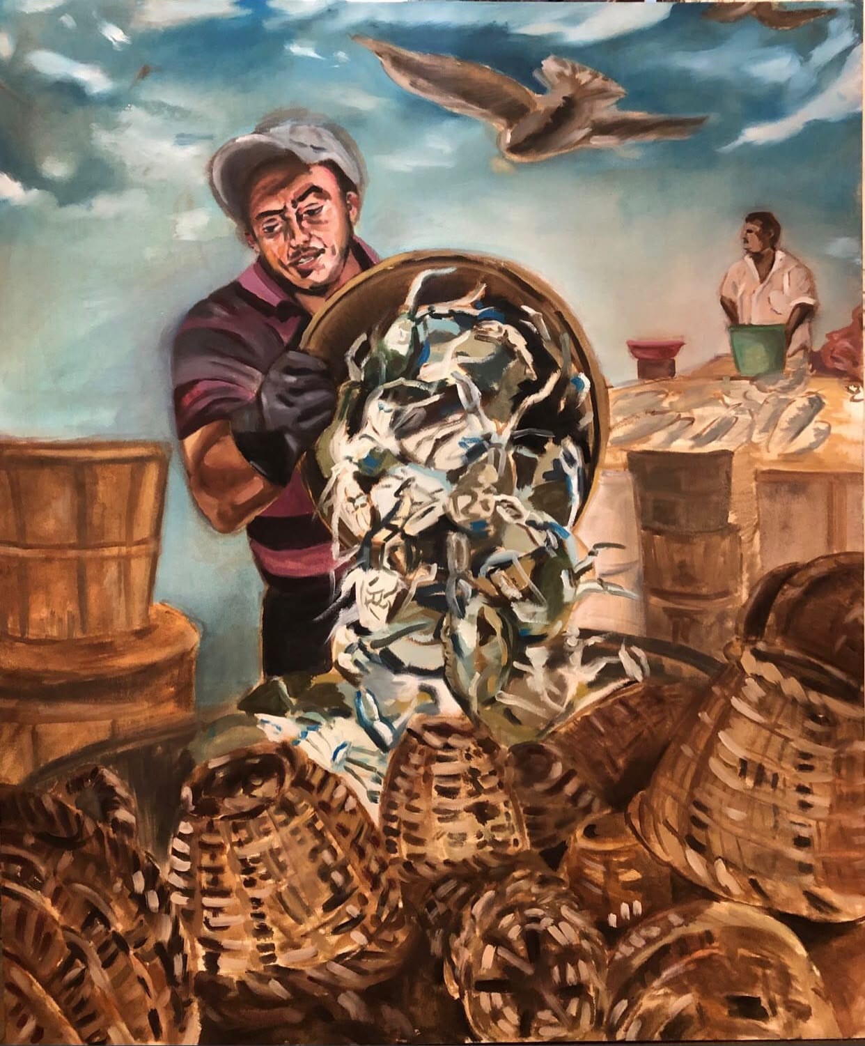 Port said fisherman, an original piece by Kinzy Mohamed