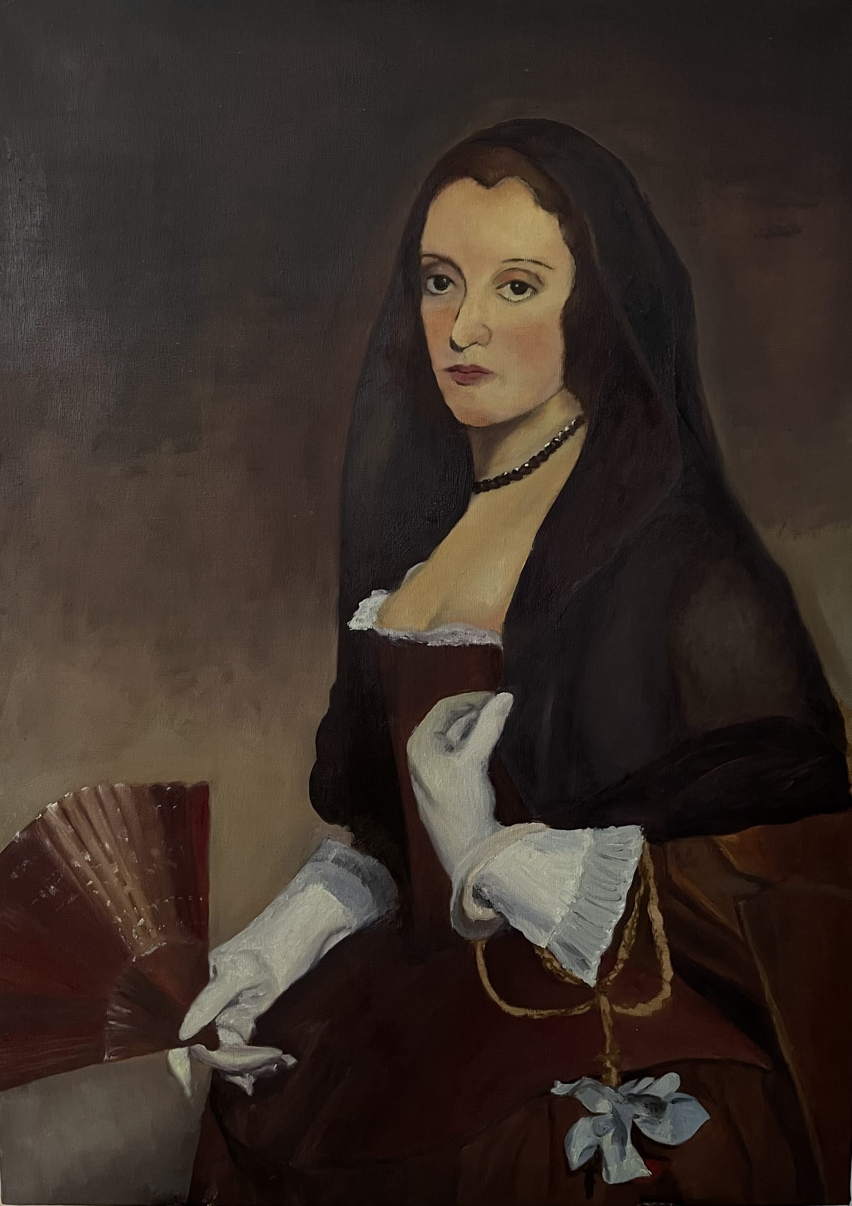 “The lady with a fan” replica, an original piece by Mariam Eldmardash