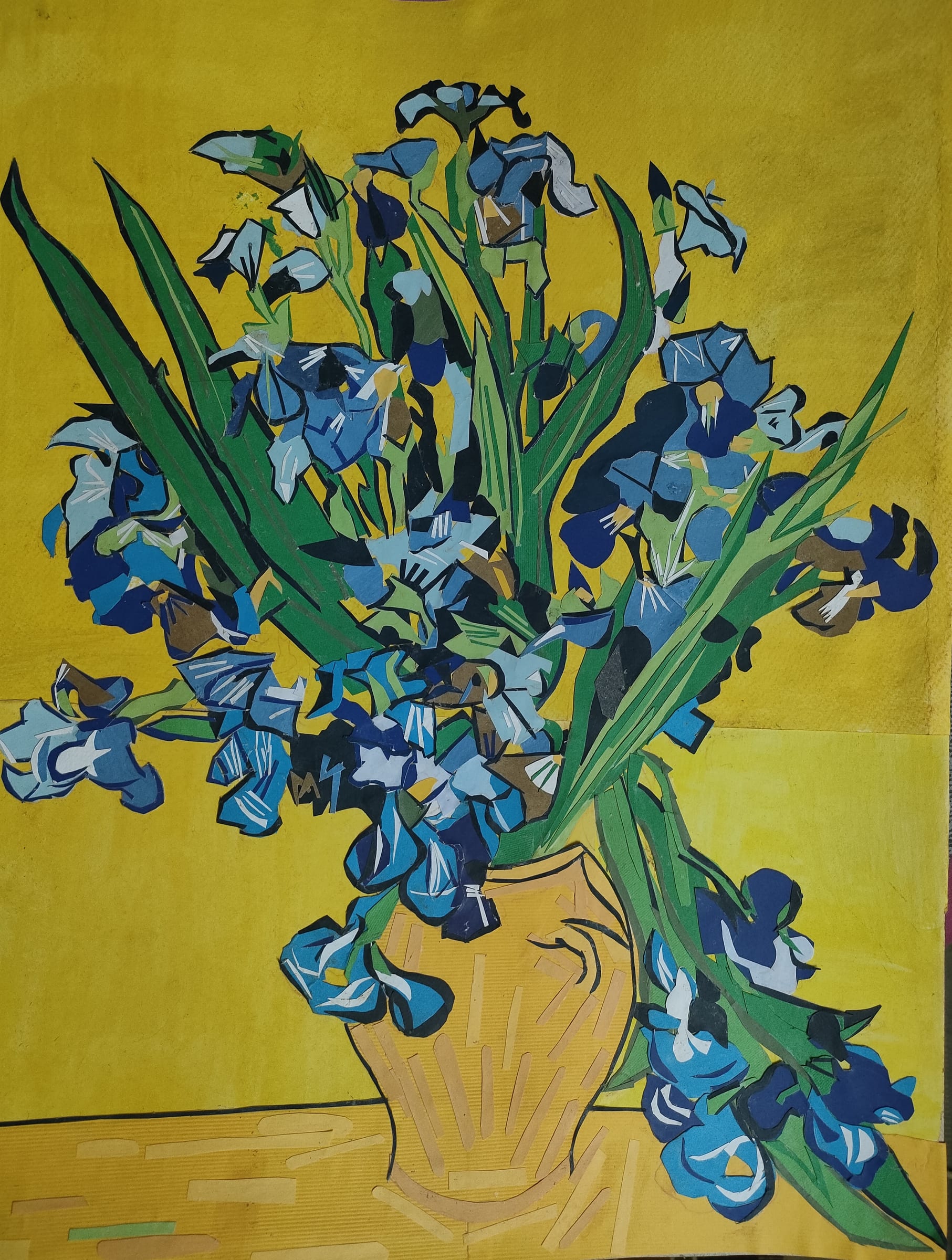 Vase with irises