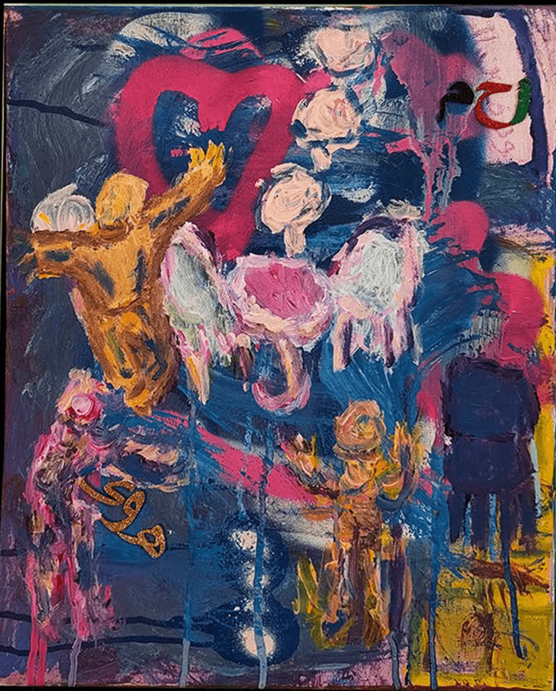 Love in chaotic Cairo, an original painting by Yehia Seyam