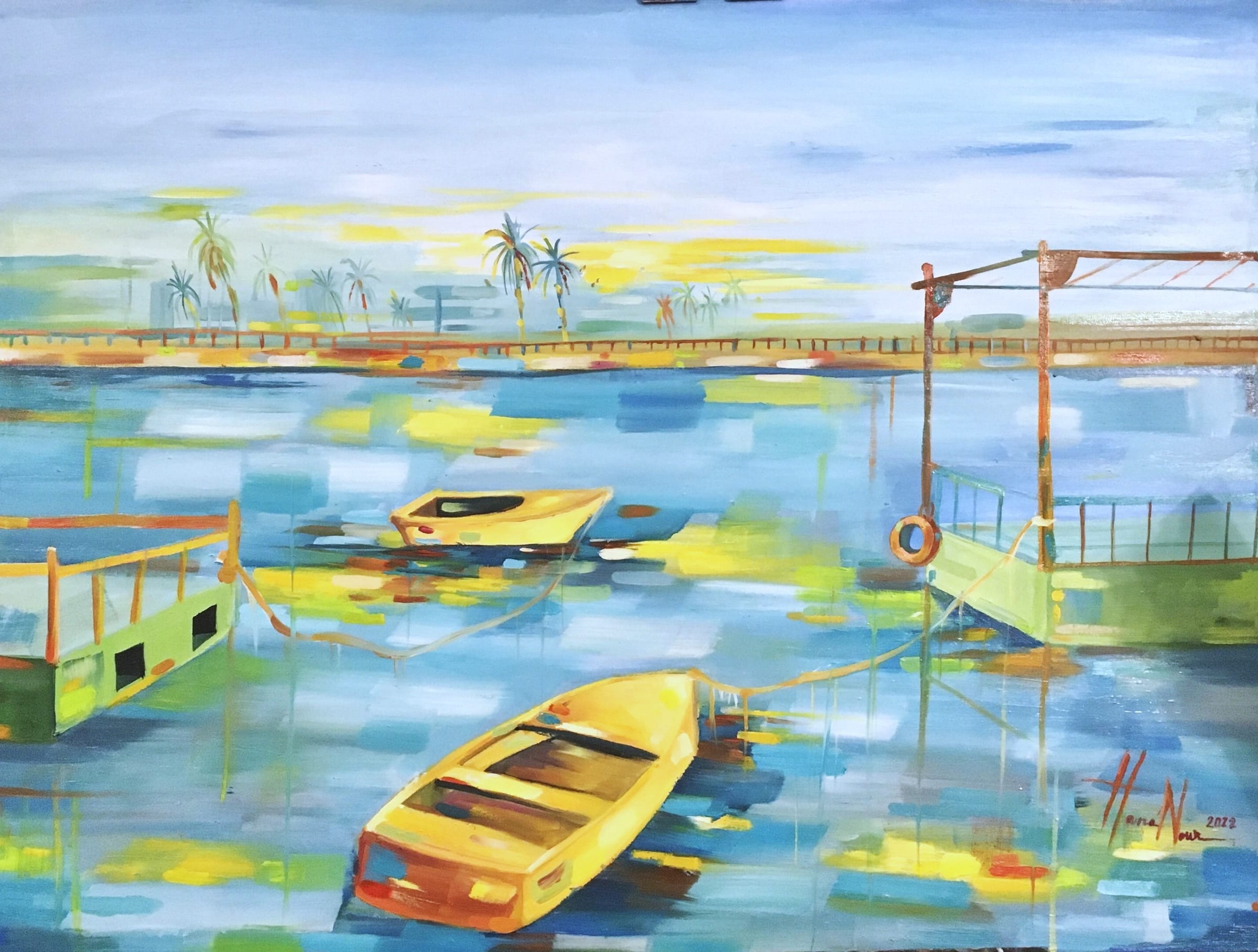 Boats on Nile, an original piece by Hana Nour ElDin