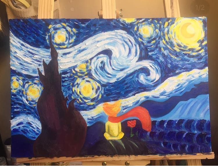 Starry night, an original piece by Mira Maher