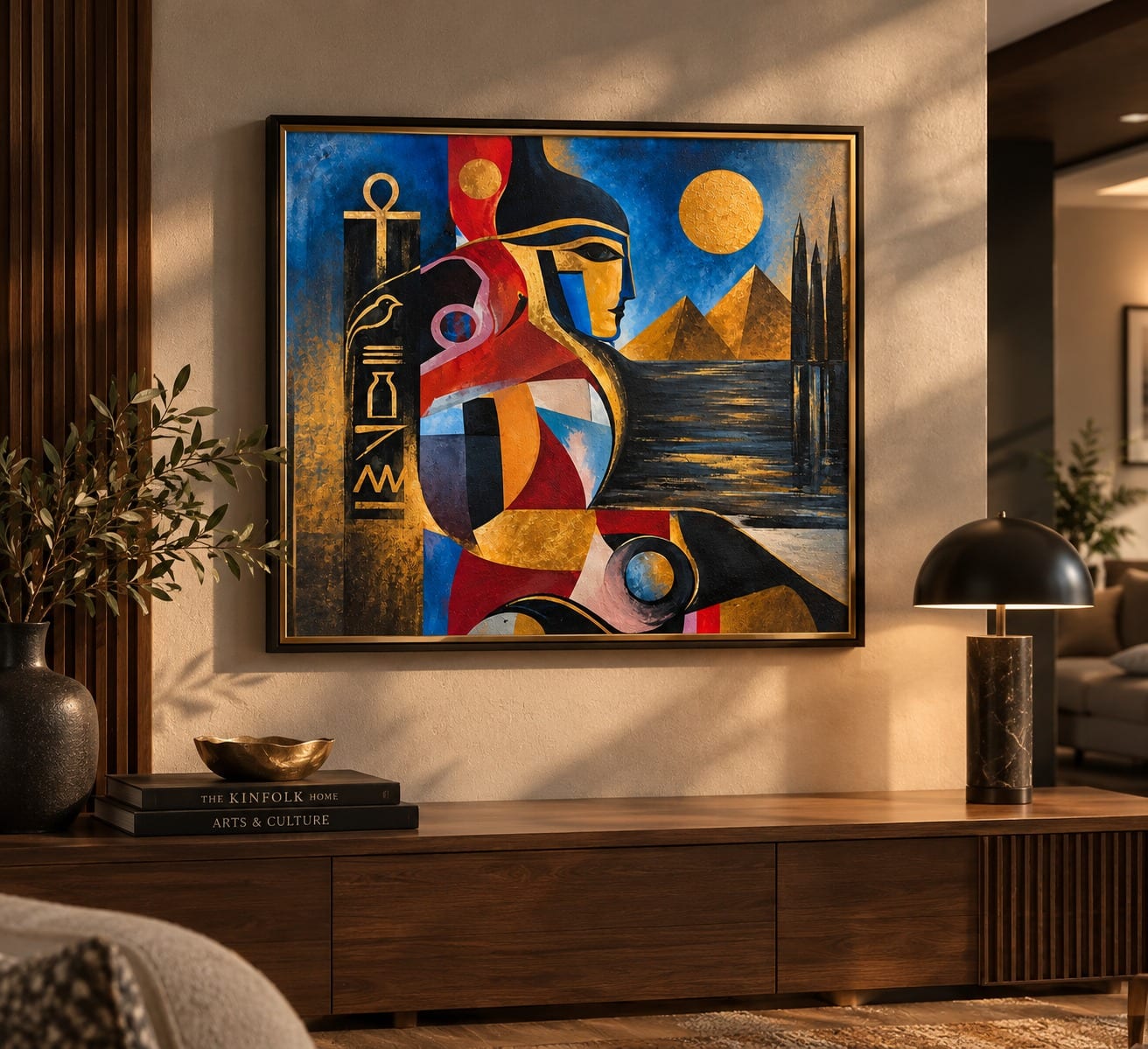 عمل فني من طراز اثري قماش 60*60, an original piece by Krezia Art