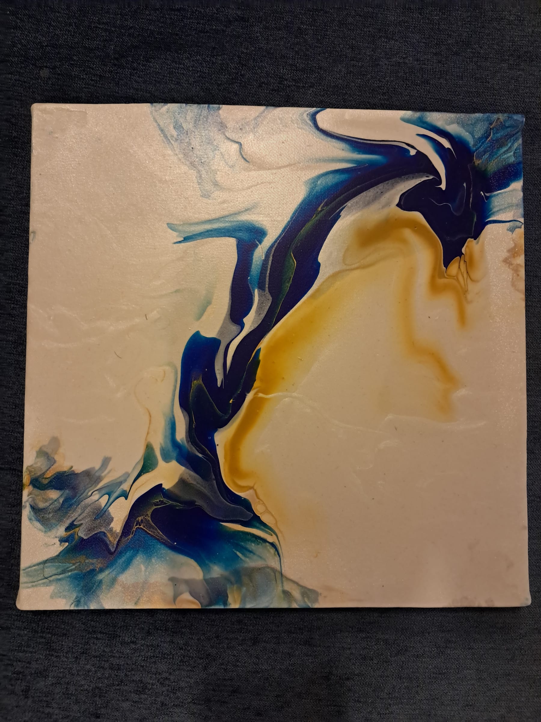 Blue gold abstract acrylic size 30*30