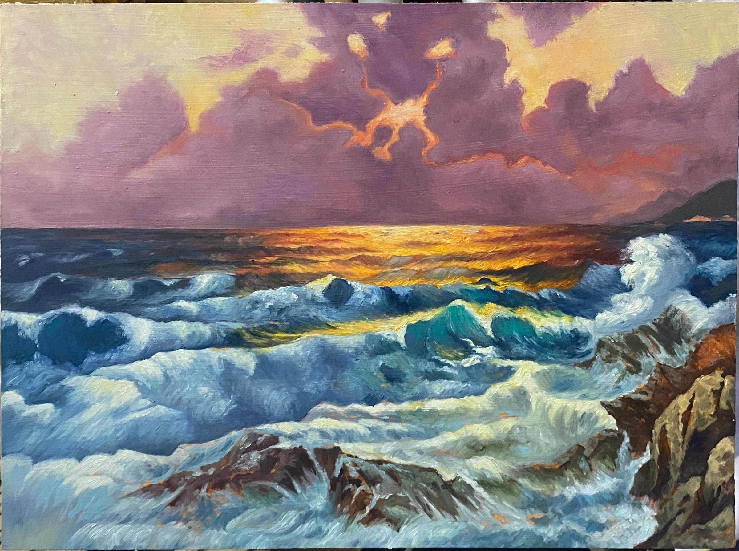 Seascape copy, an original piece by Kawther Assal