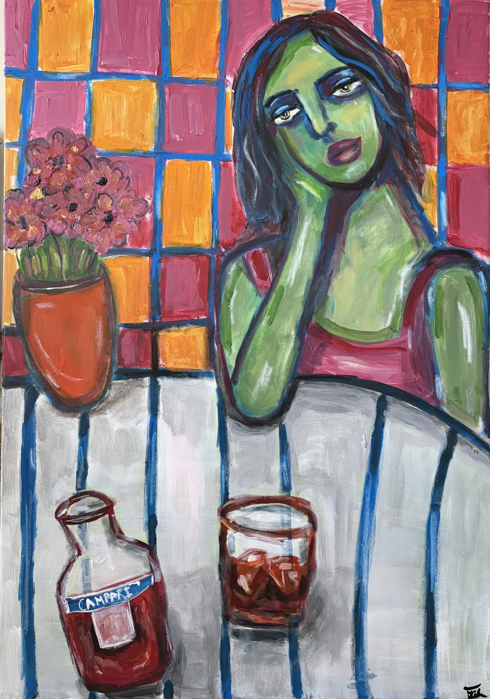 Girl with a Negroni