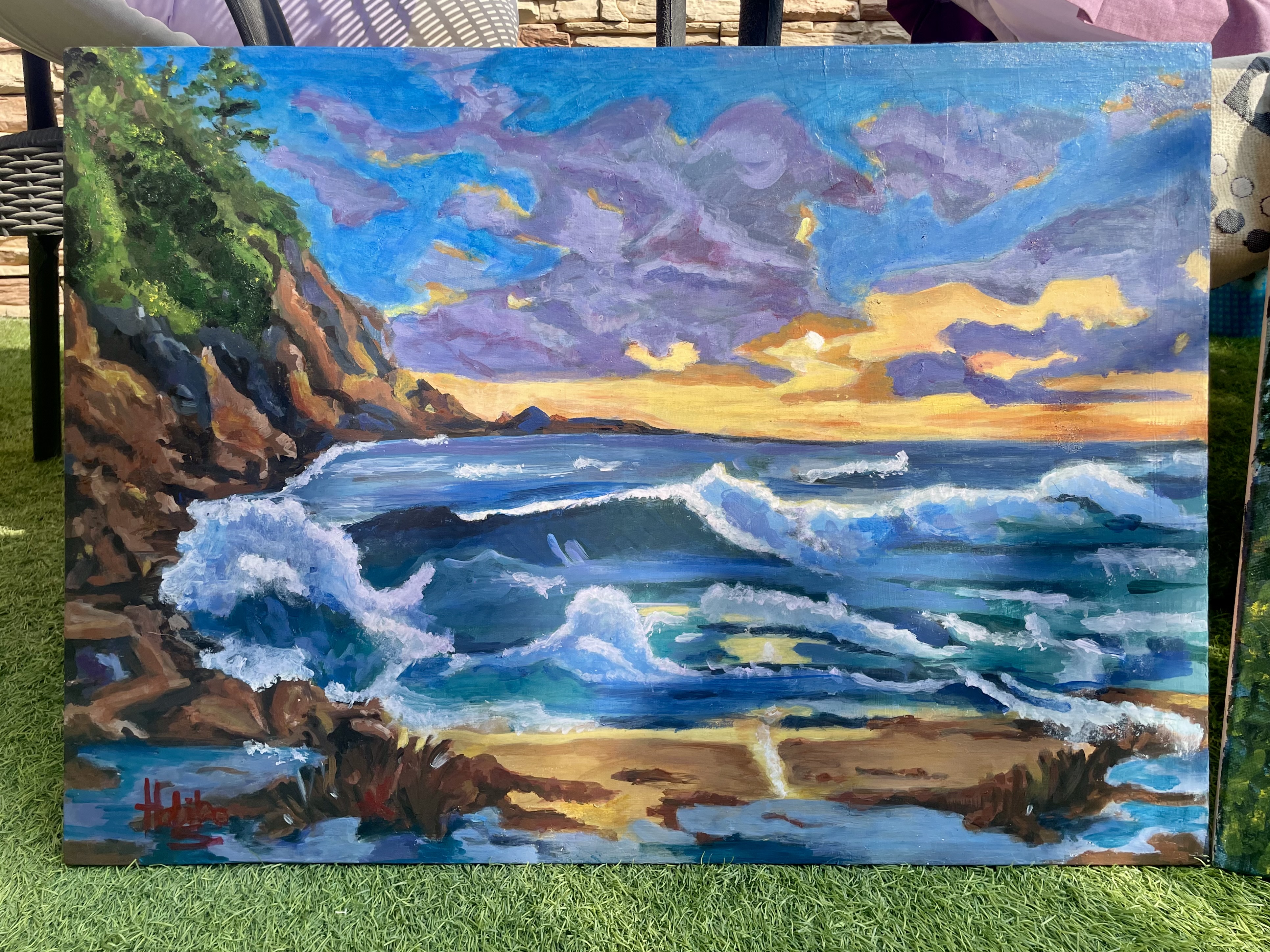 Symphony of blue and purple, an original piece by Habiba maarek