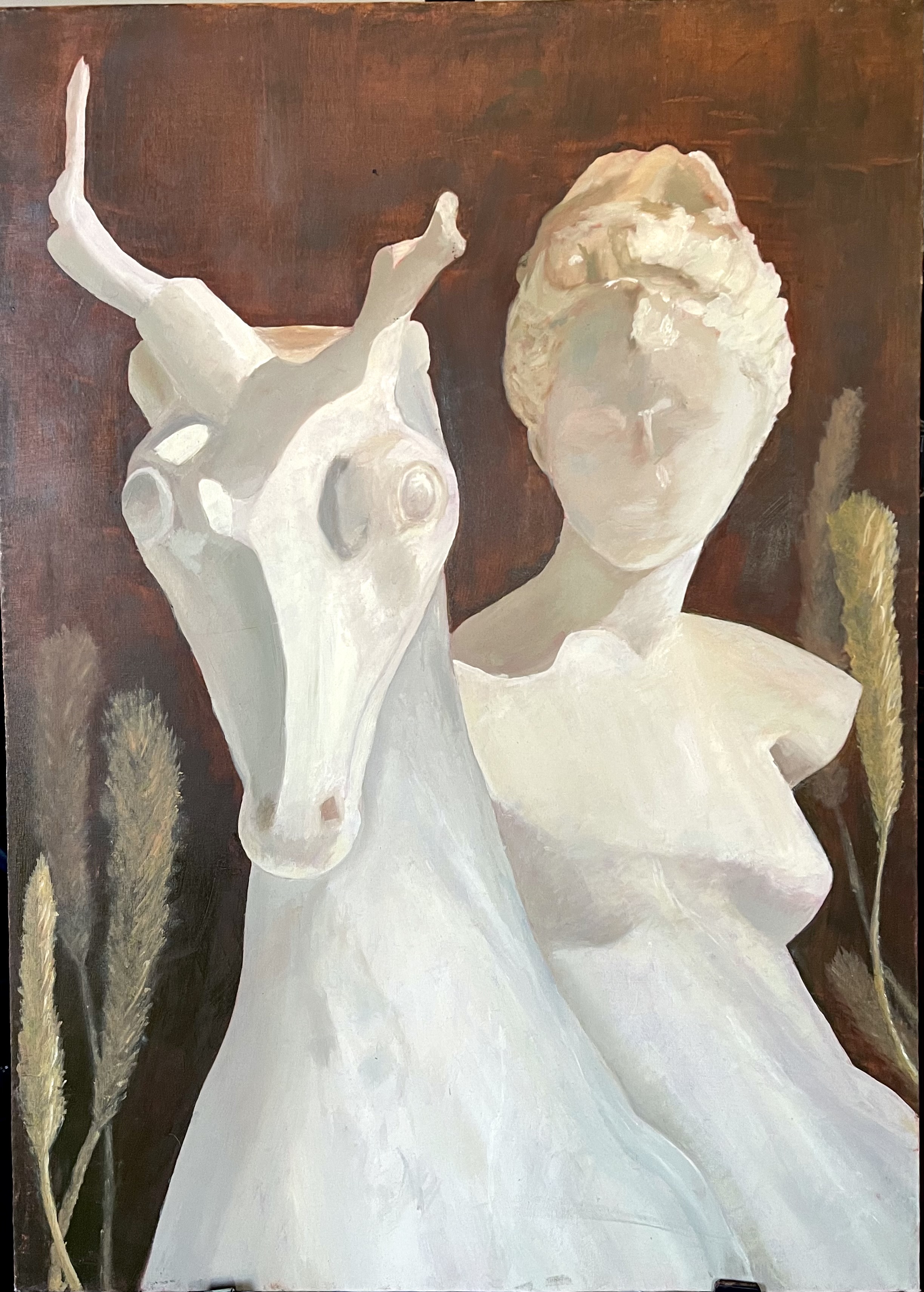 The woman with a horse, an original piece by Mariam Eldmardash