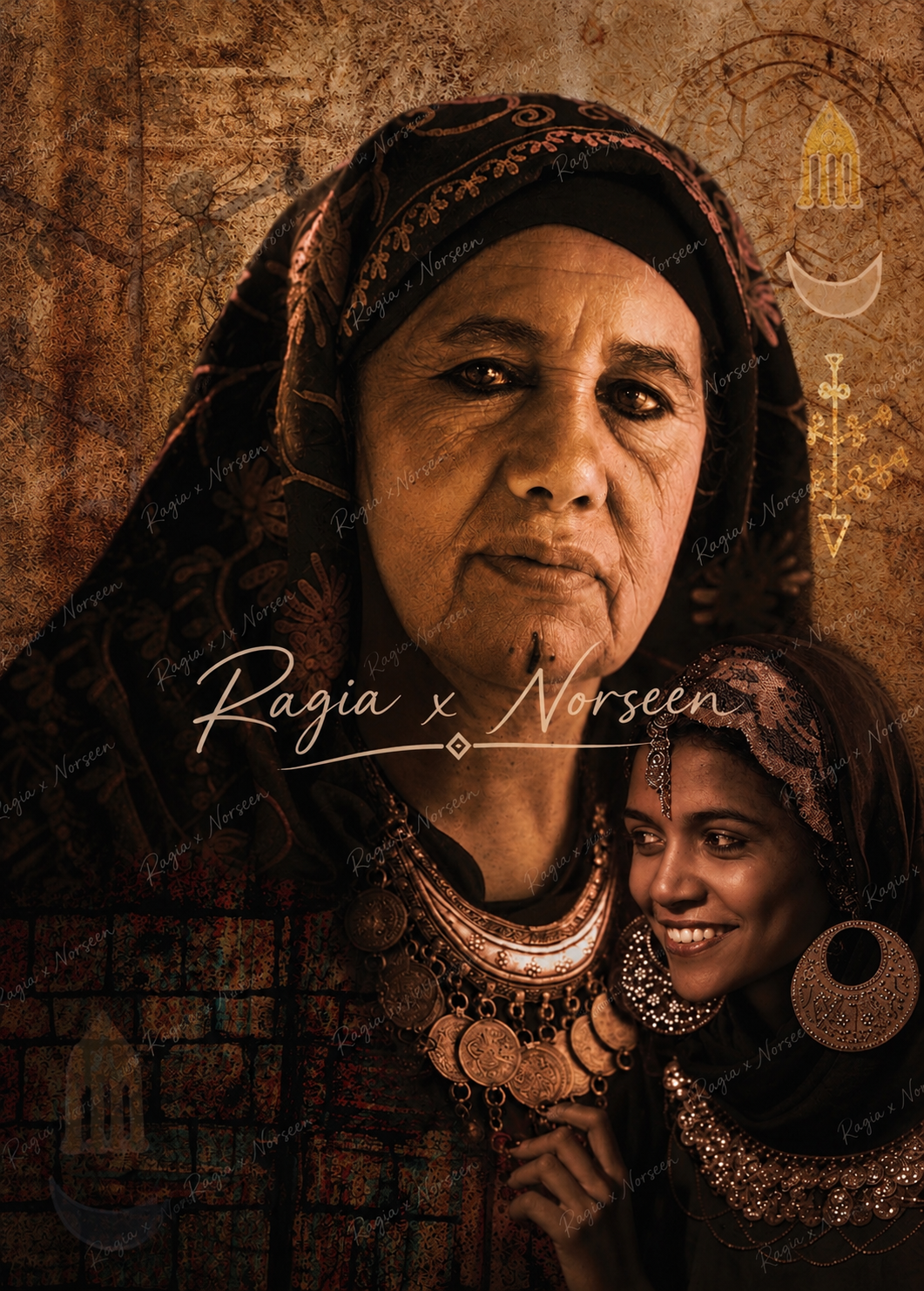 لوحة حكايات الجِدات ( عمل فني رقمي ), an original piece by NoRseen Ahmed