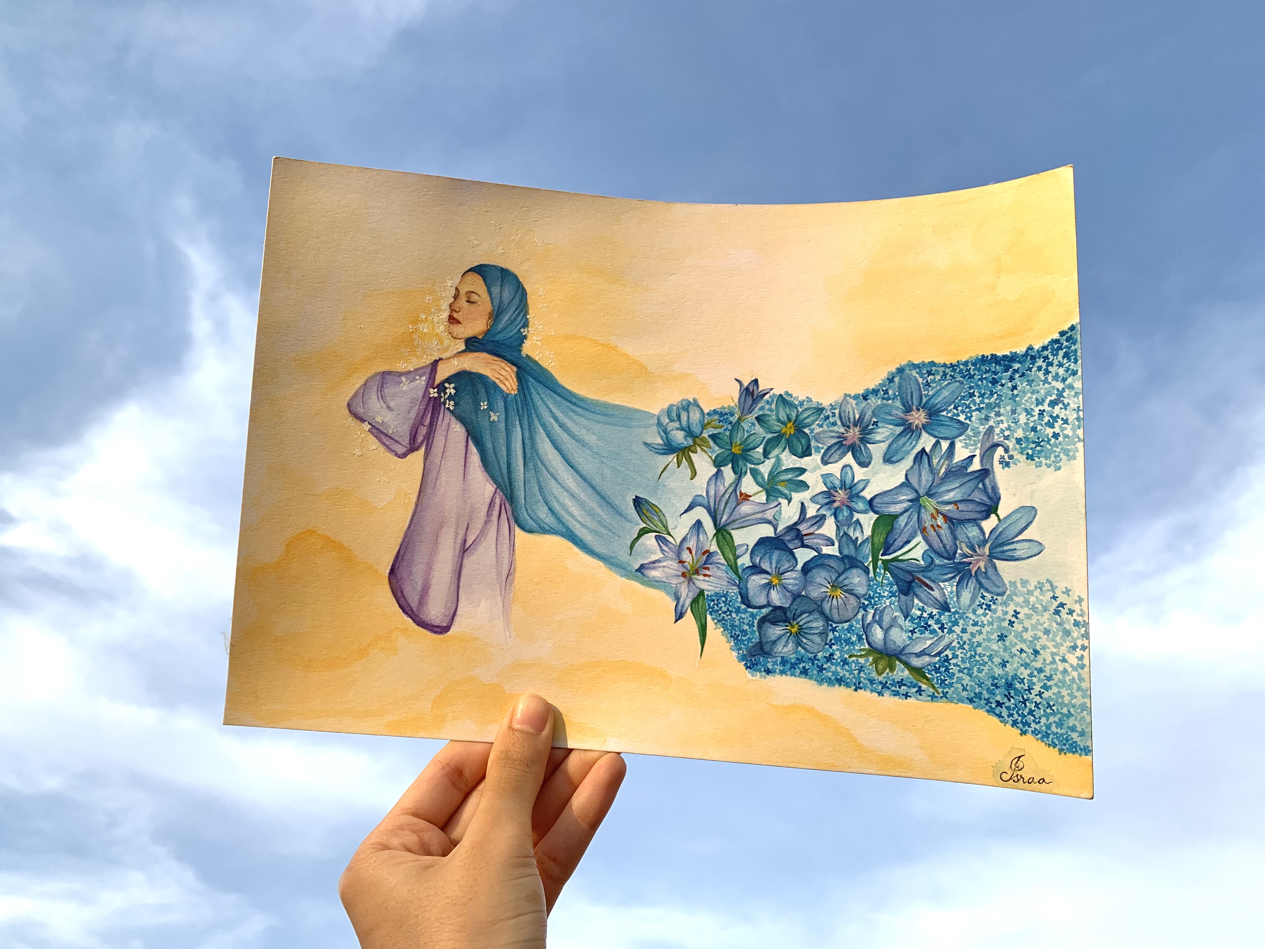 Connected to the Nature🍃🩵✨, an original piece by Israa Hussein Abdel Rahim